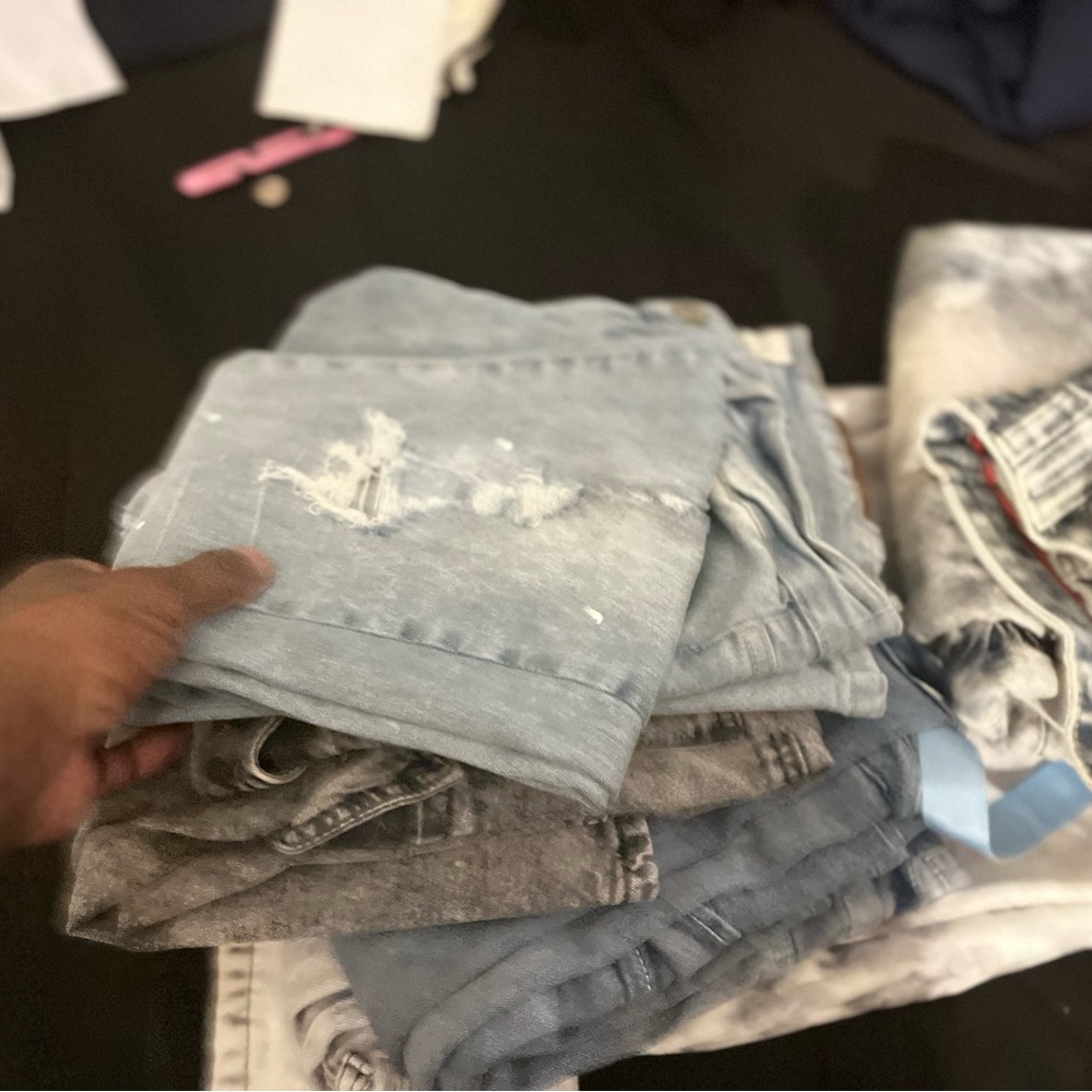 Light Blue Distressed Denim Jeans